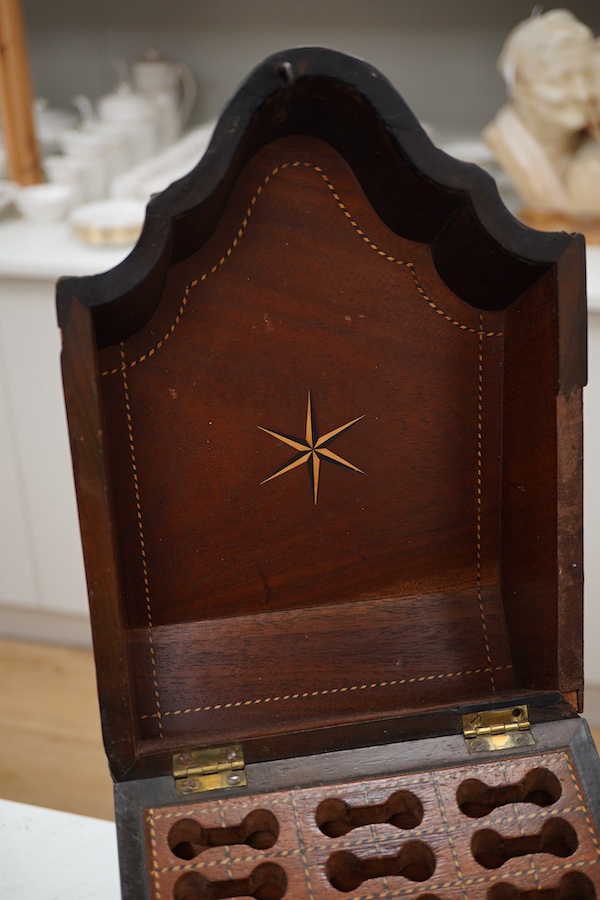 A Georgian mahogany knife box, original interior, 32cm